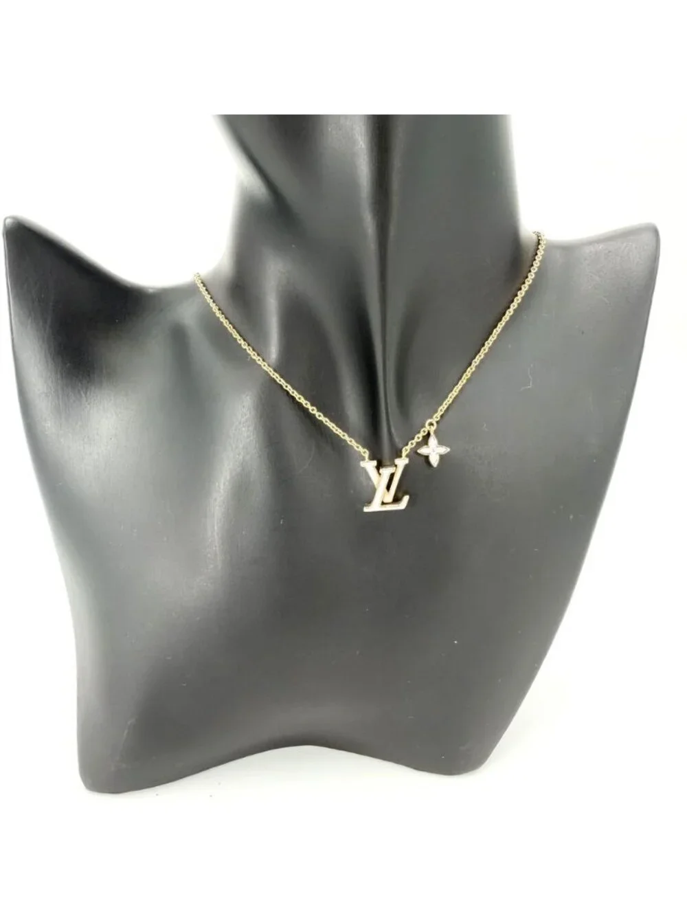 Louis Vuitton Necklace LV Iconic Enamel Adjustable Monogram Flower Gold Pink